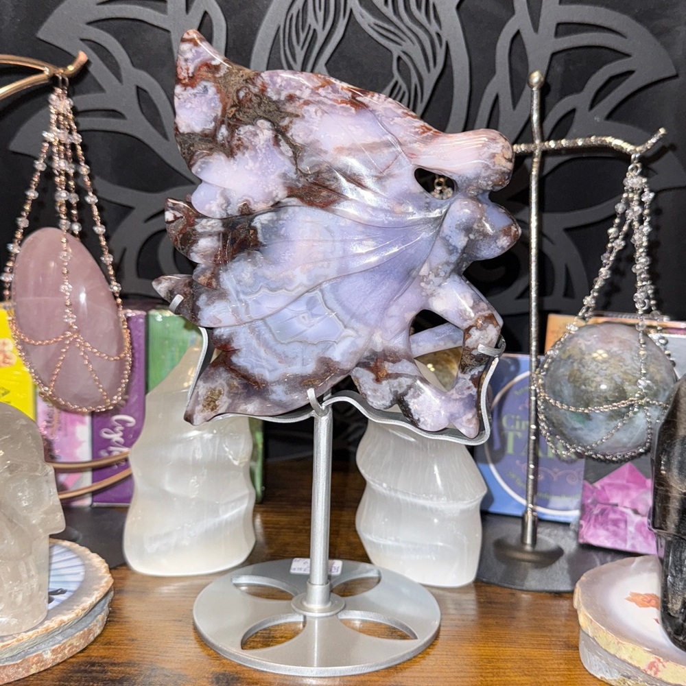 Blue Flower Agate Fairy and Custom Stand - BLUEFLWRAGTFRY-001 - Picture 14 of 14